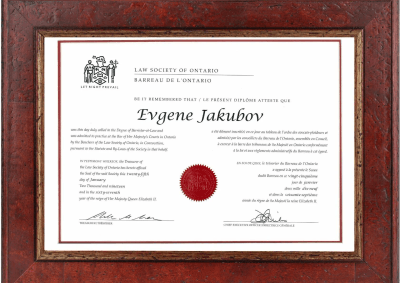 Law Society of Ontario — Barrister-at-Law Certificate
